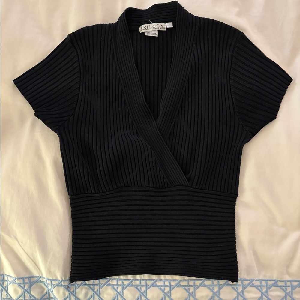 Black Ribbed Women's Top